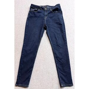 Michael Kors Izzy Skinny Jeans Womens Dark Blue Stretch Denim Size 12 33x28.5